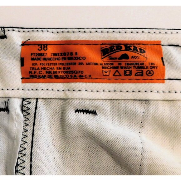 Red Kap Pants Mens 38 Black Slacks Flat Front Unhemmed Casual Streetwear - Picture 10 of 10